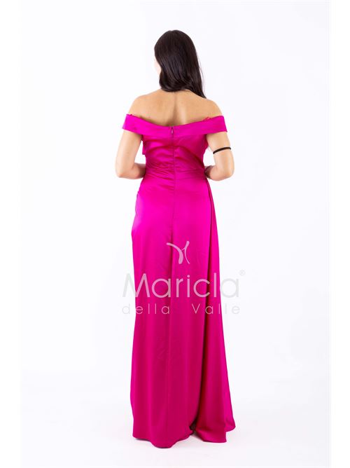 abito con strass scollo MARICLA ELEGANCE | FI7443FUCSIA